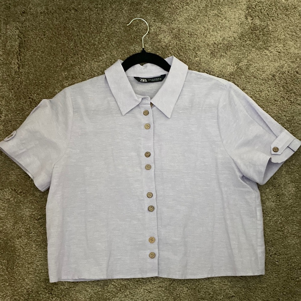 Zara Linen Crop Top